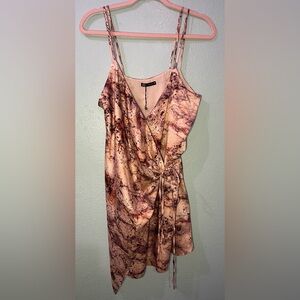 Zara Abstract Print Wrap Camisole Dress